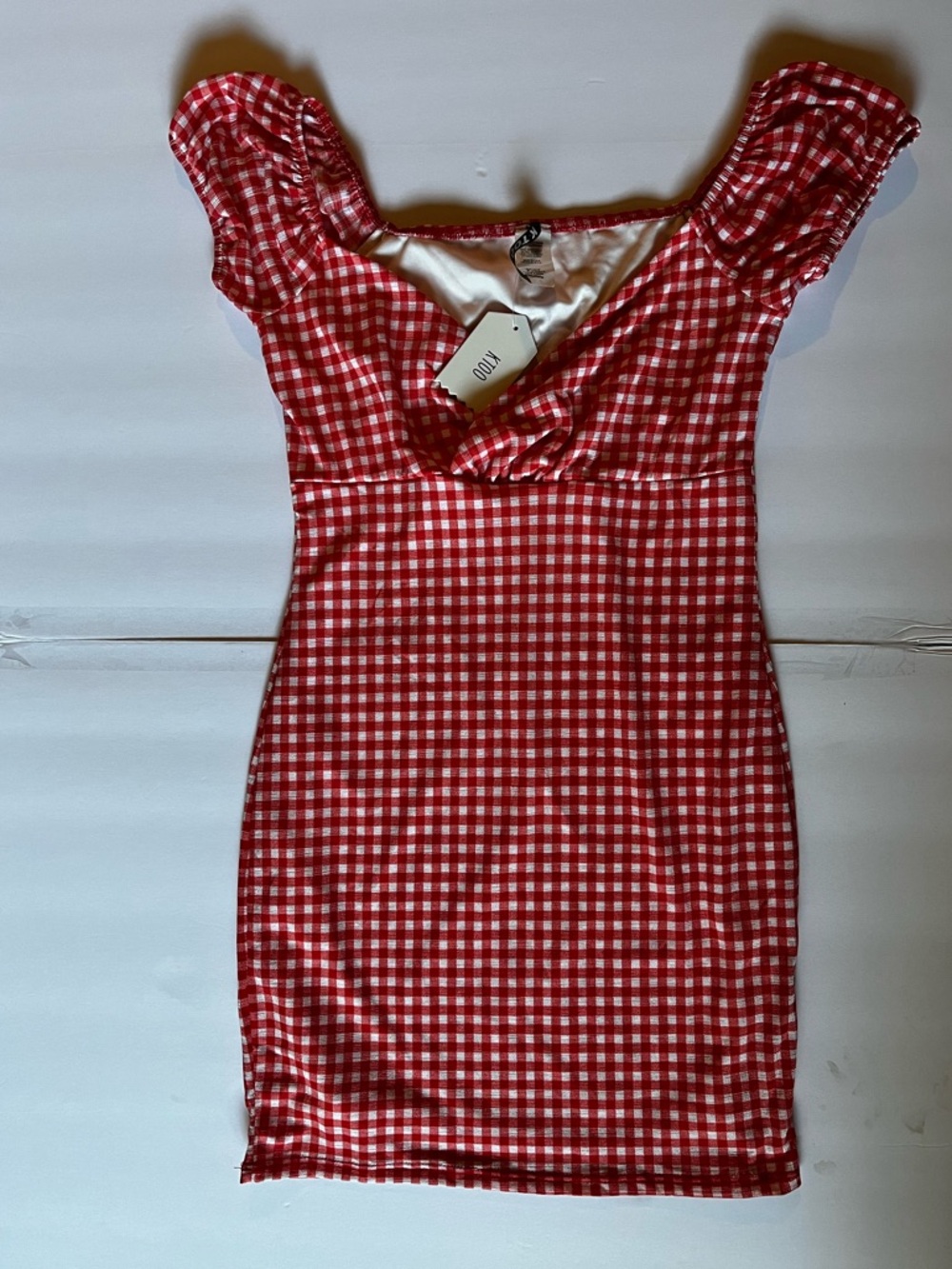 NWT Western country cowgirl summer dress Red Gingham Dress size medium picnic